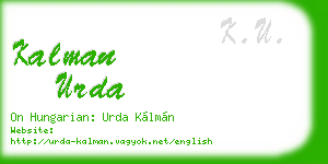 kalman urda business card